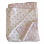 Pink polka dot-Cotton knitted Blanket for Baby/newborn/infant
