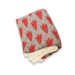 Grey & Red fur Blanket- for baby/toddler