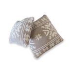 Beige cushion with snow print- for baby/kids