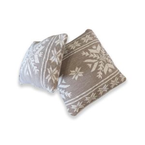 Beige cushion with snow print- for baby/kids